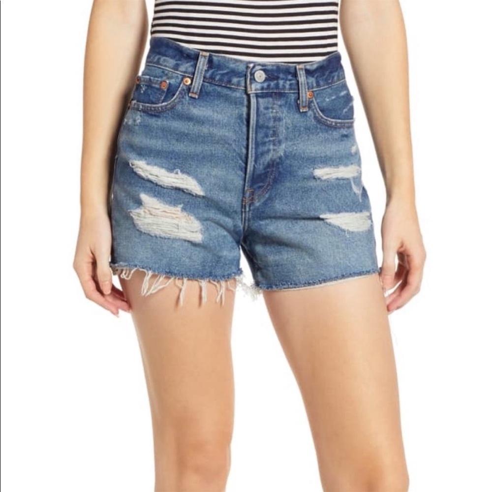 Levi’s Premium Wedgie High Waist Cutoff Denim Shorts Size 24